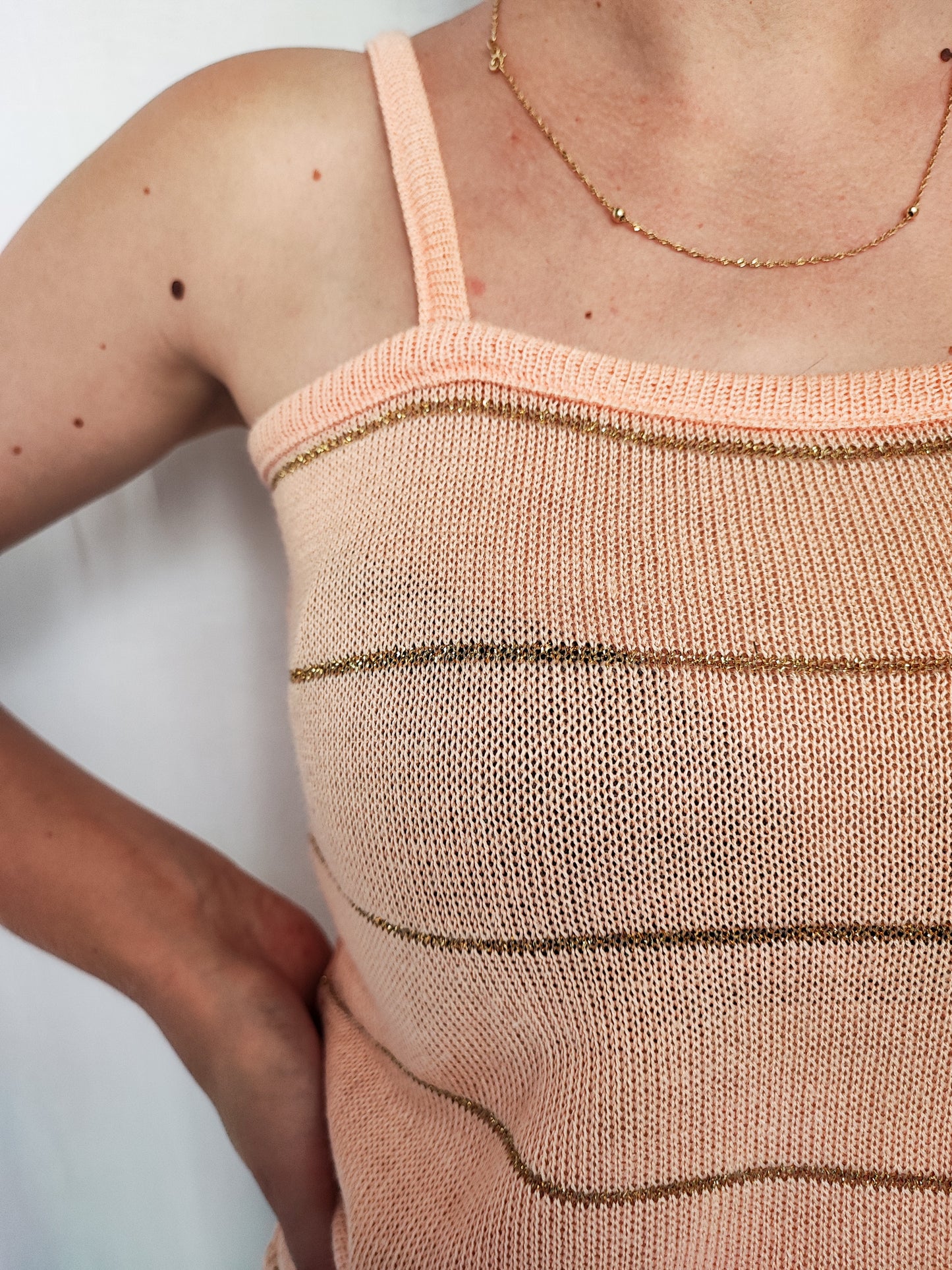 Peach knit top