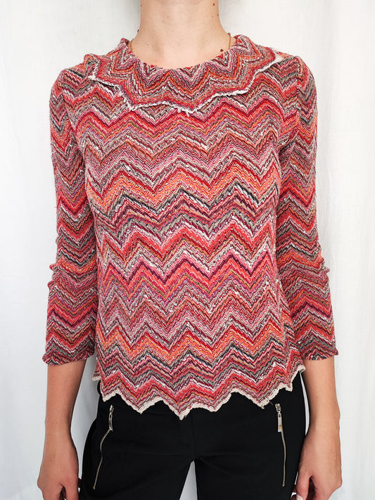 Wave knit top