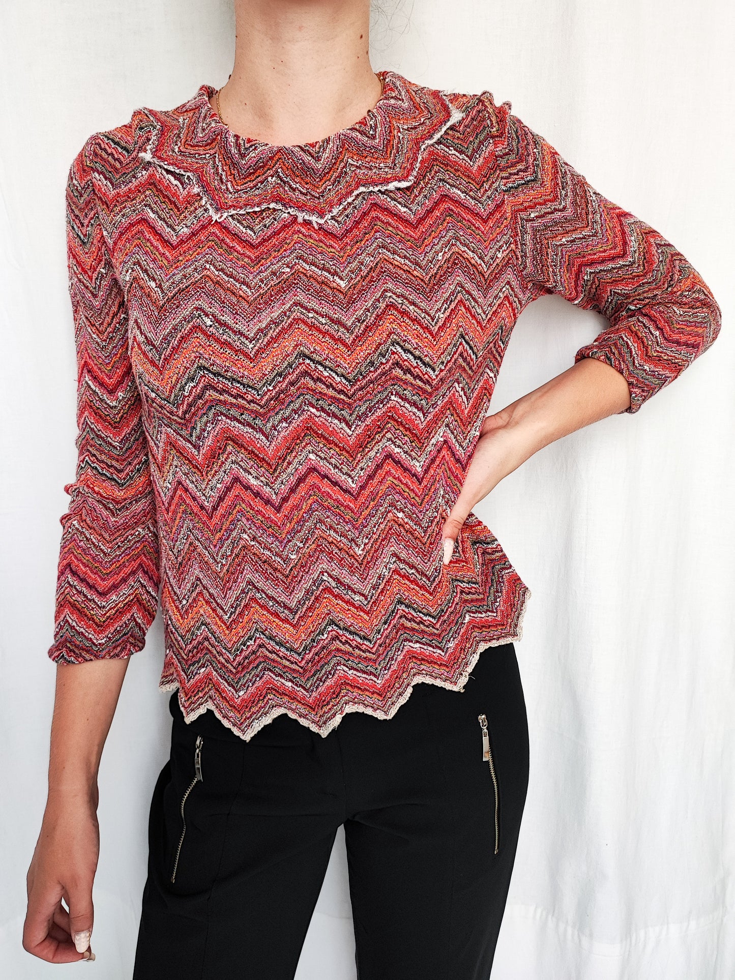 Wave knit top